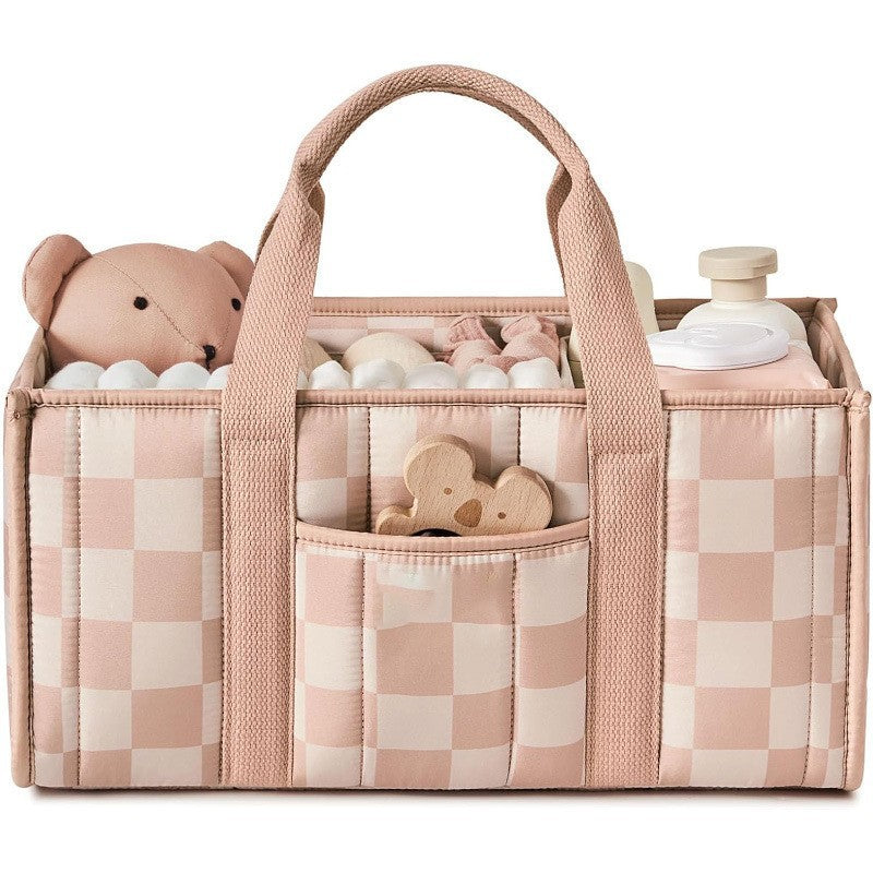 Floral Quilted Portable Mommy Bag with Large Capacity