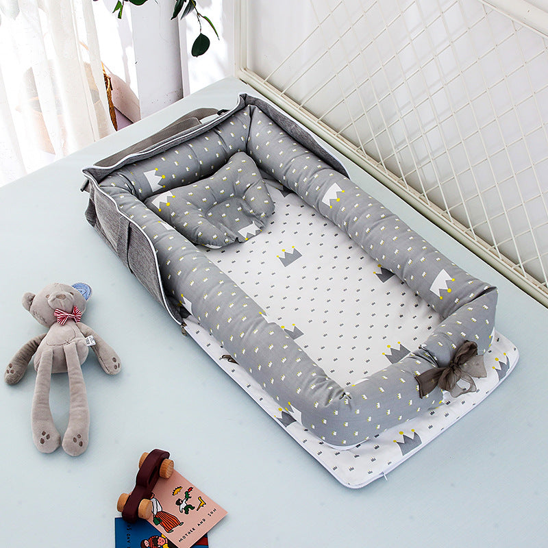Portable Polyester Baby Nest Foldable Co-Sleeping Crib Infant Safety Bed