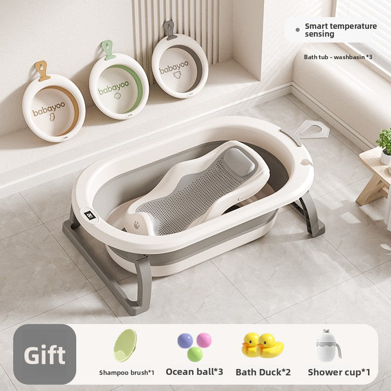 Foldable Baby Bathtub with Temperature Display