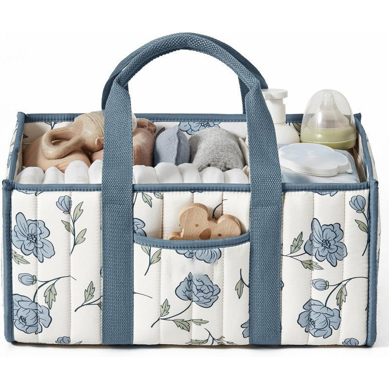 Floral Quilted Portable Mommy Bag with Large Capacity