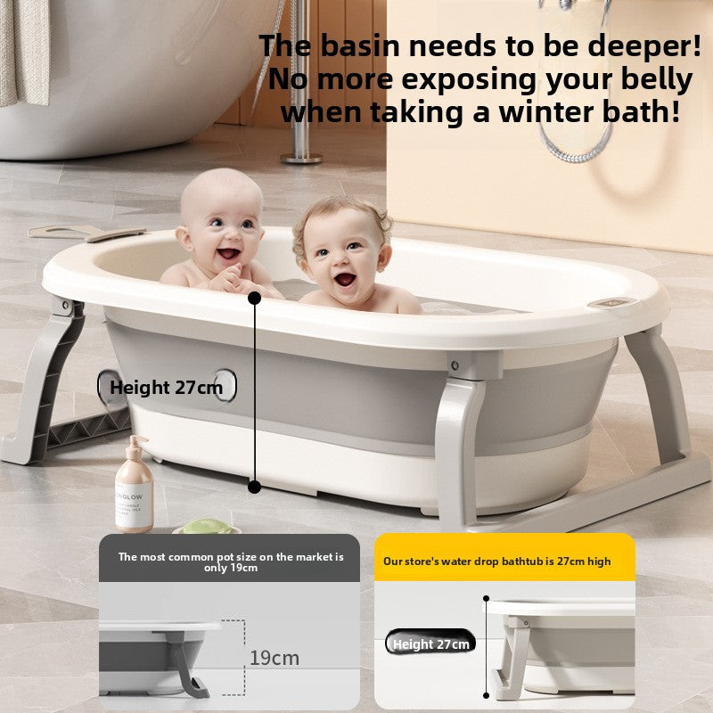 Foldable Baby Bathtub with Temperature Display
