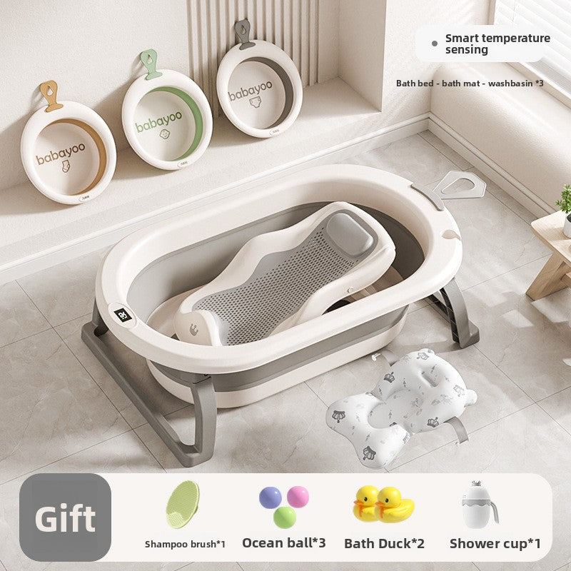 Foldable Baby Bathtub with Temperature Display