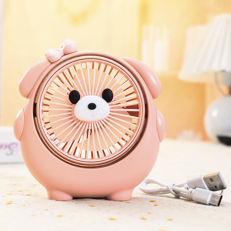 Cute Animal Desktop Fan USB Charging Portable Small Fan