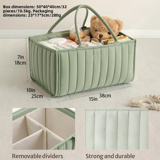 Floral Quilted Portable Mommy Bag with Large Capacity