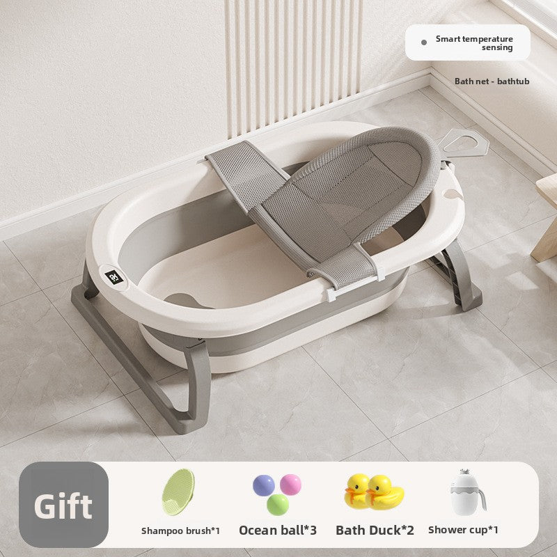 Foldable Baby Bathtub with Temperature Display