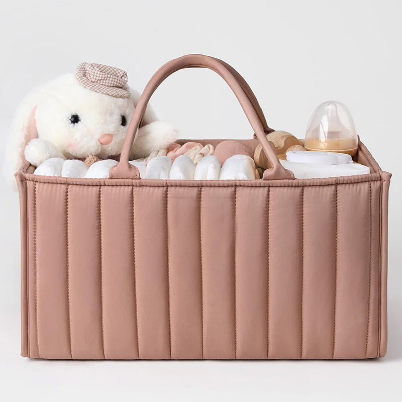 Floral Quilted Portable Mommy Bag with Large Capacity