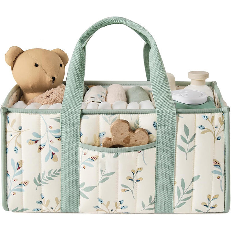Floral Quilted Portable Mommy Bag with Large Capacity