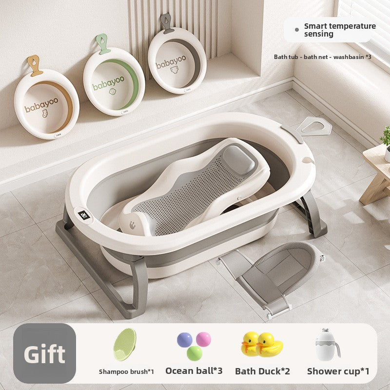 Foldable Baby Bathtub with Temperature Display
