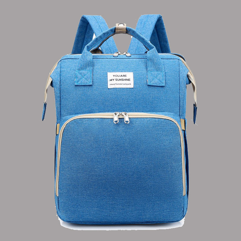 Multifunctional Mommy Backpack with Baby Crib Large Capacity Waterproof Diaper Bag