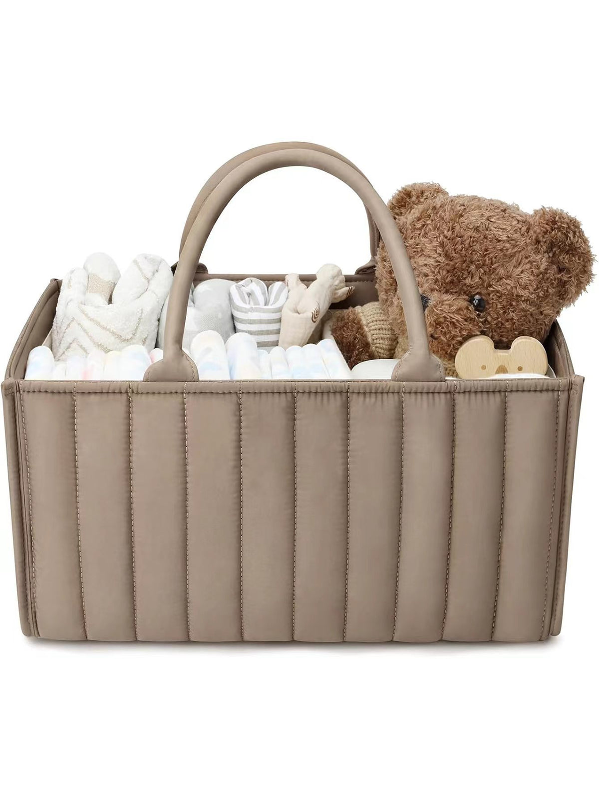 Floral Quilted Portable Mommy Bag with Large Capacity