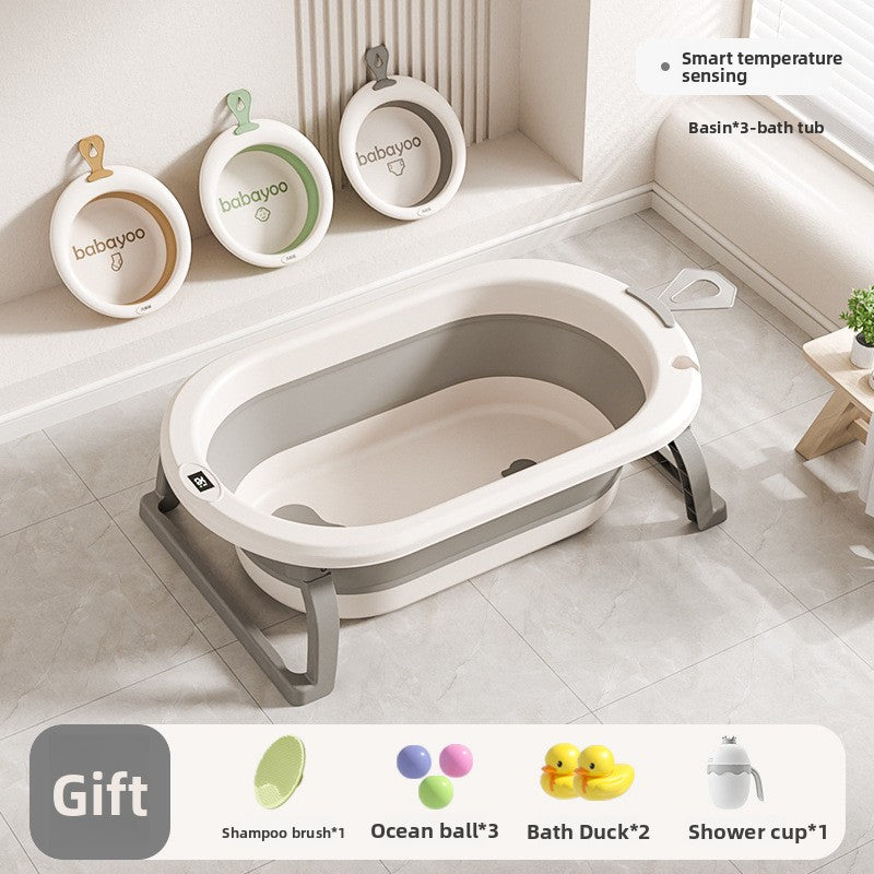 Foldable Baby Bathtub with Temperature Display