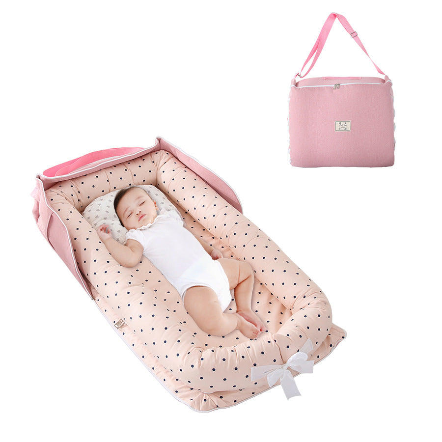 Portable Polyester Baby Nest Foldable Co-Sleeping Crib Infant Safety Bed