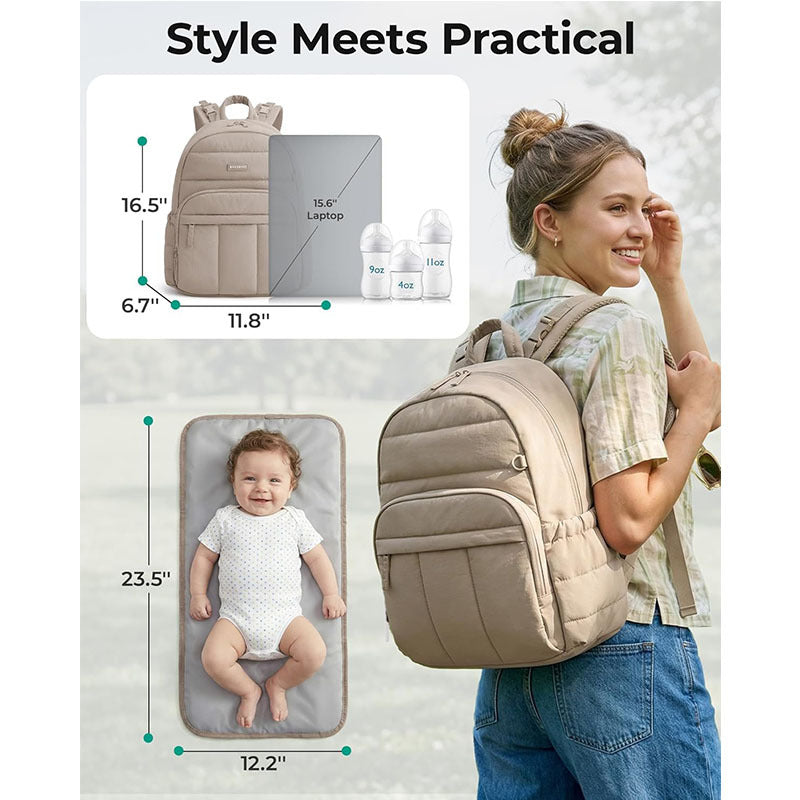 Multipocket Diaper Backpack with Insulated Compartment