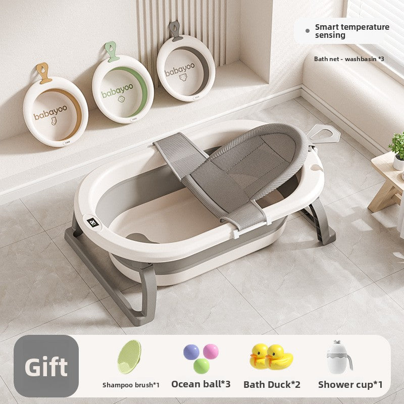 Foldable Baby Bathtub with Temperature Display
