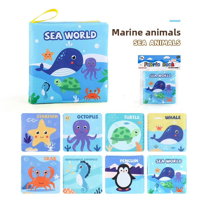 4 Pages 8 Sides Educational Cloth Book Soft Baby Toy for Learning Fruits Animals Numbers