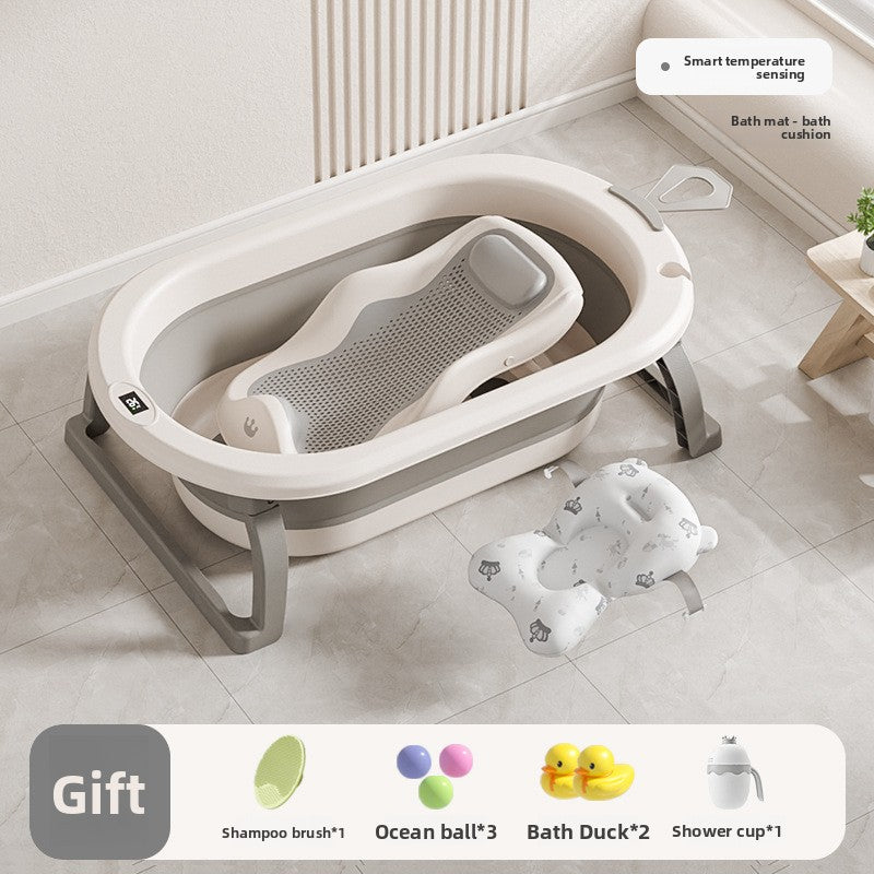 Foldable Baby Bathtub with Temperature Display