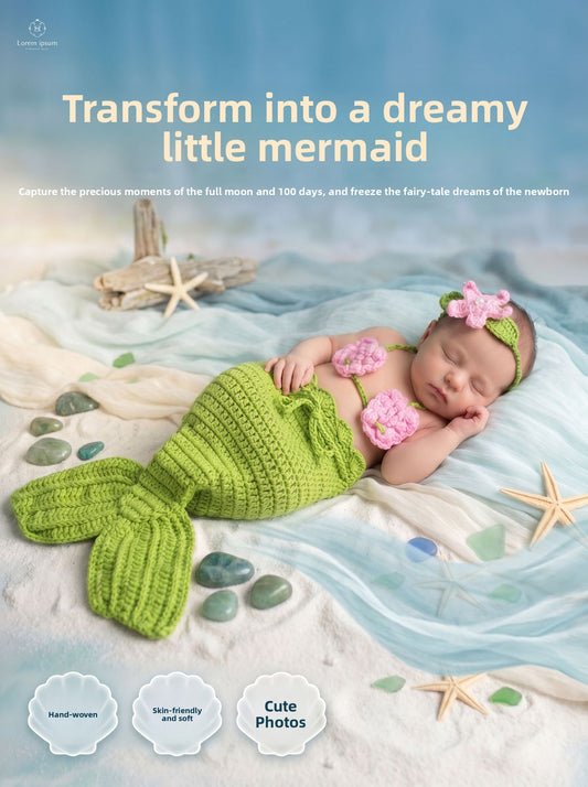 Handmade wool knitting newborn photography clothing