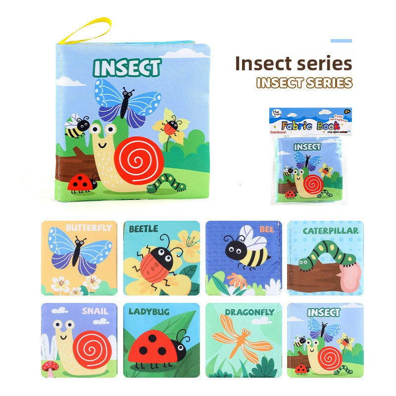 4 Pages 8 Sides Educational Cloth Book Soft Baby Toy for Learning Fruits Animals Numbers