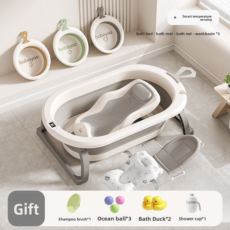Foldable Baby Bathtub with Temperature Display