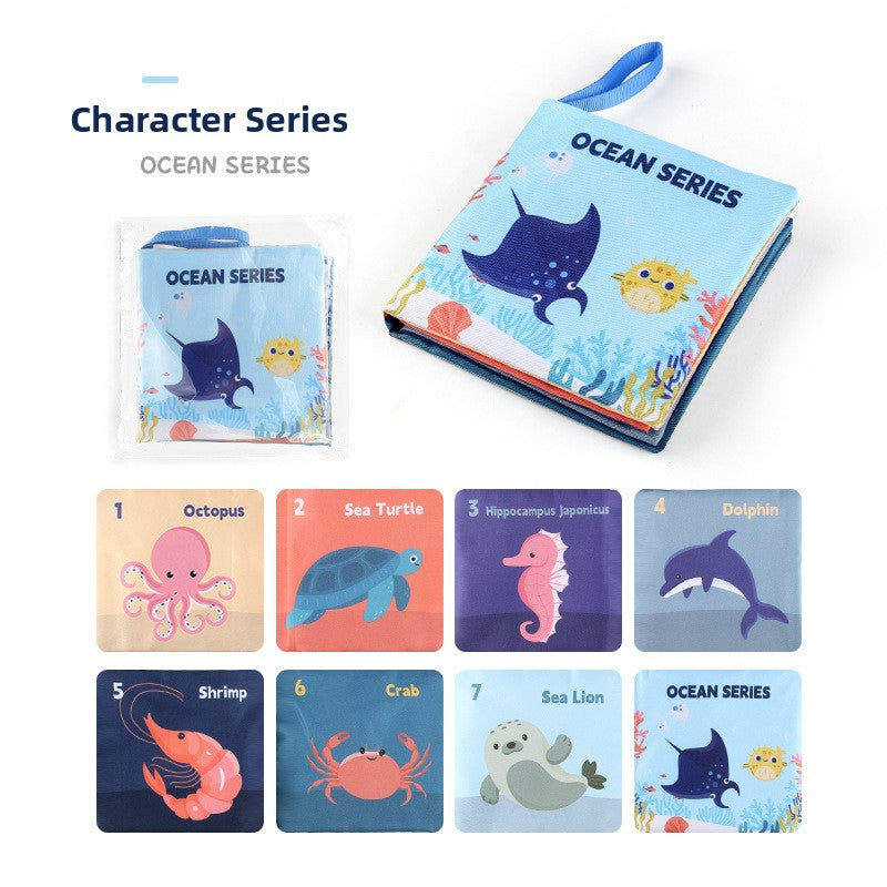 4 Pages 8 Sides Educational Cloth Book Soft Baby Toy for Learning Fruits Animals Numbers