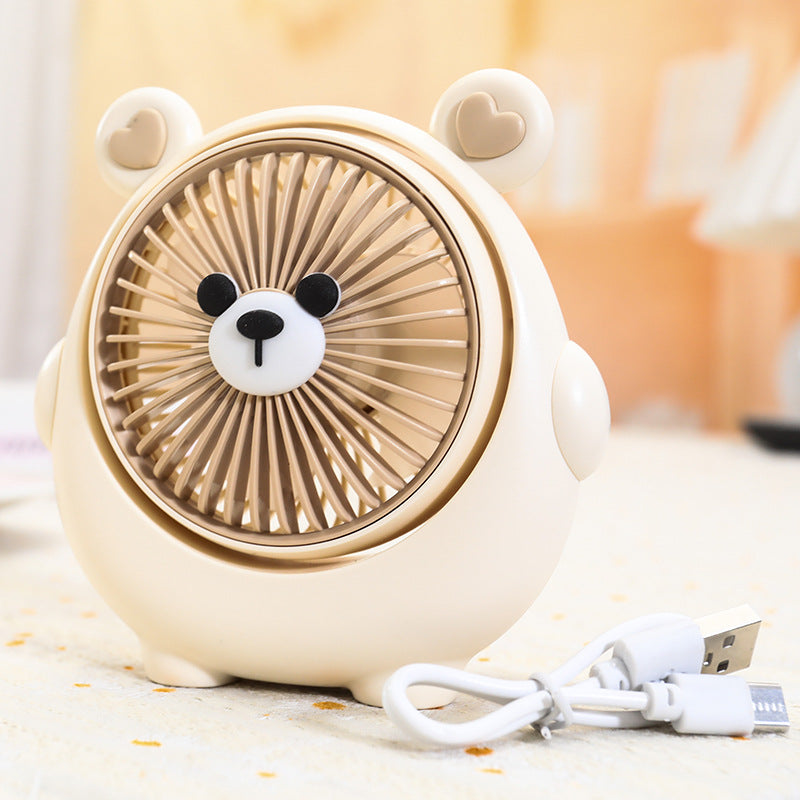 Cute Animal Desktop Fan USB Charging Portable Small Fan