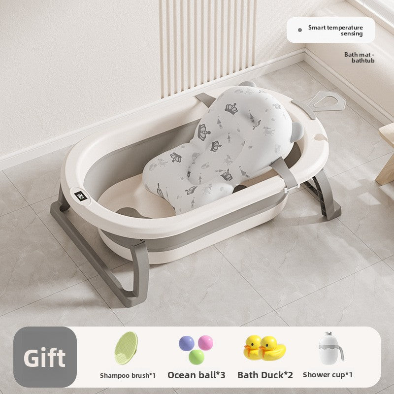 Foldable Baby Bathtub with Temperature Display