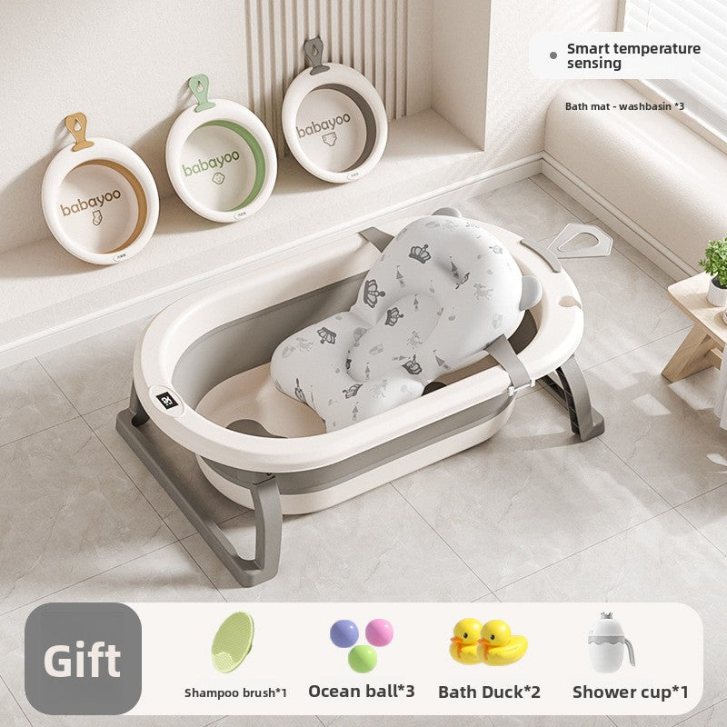 Foldable Baby Bathtub with Temperature Display