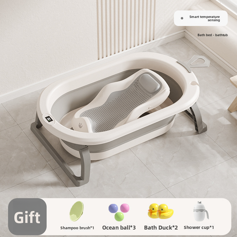 Foldable Baby Bathtub with Temperature Display
