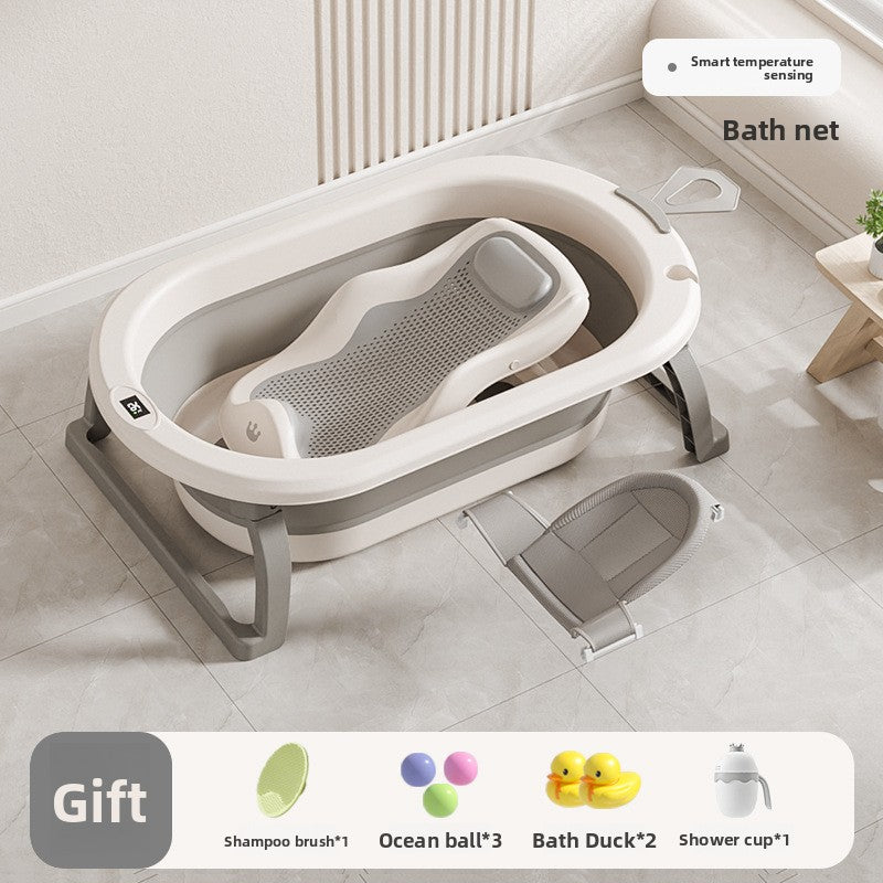 Foldable Baby Bathtub with Temperature Display